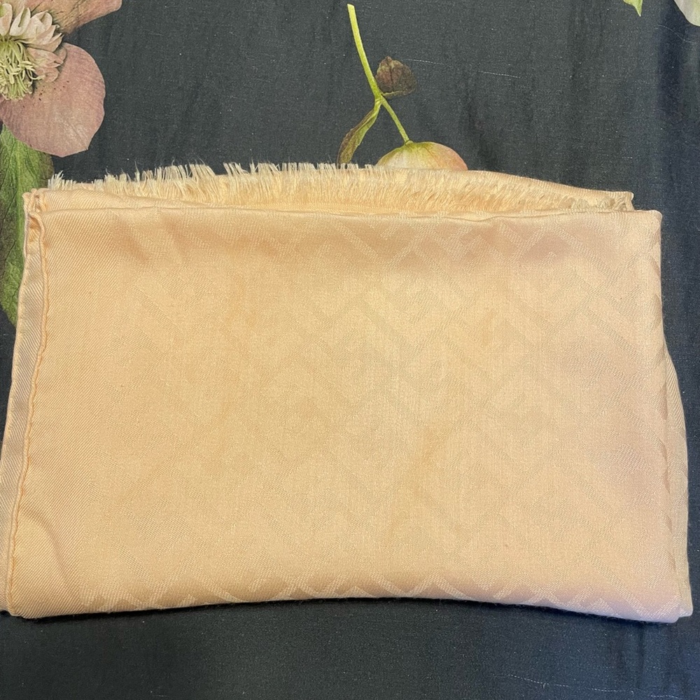 Authentic Fendi Pink Wool and Silk Scarf